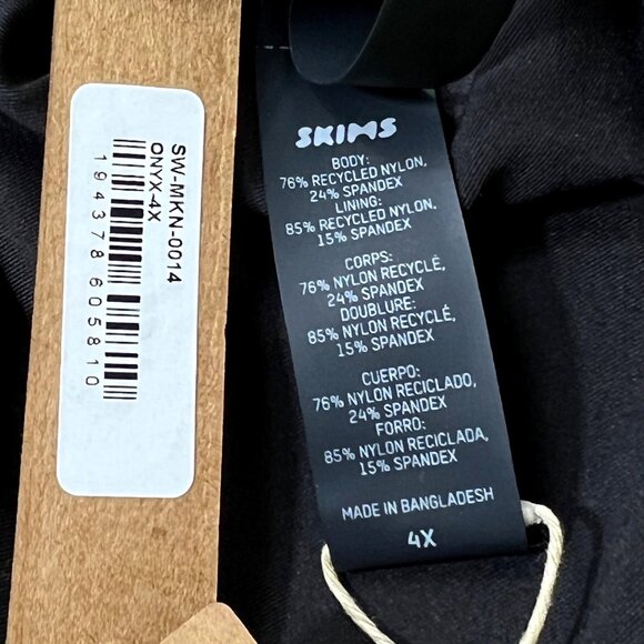 SKIMS Swim One Shoulder Monokini Onyx 4X - Picture 10 of 12